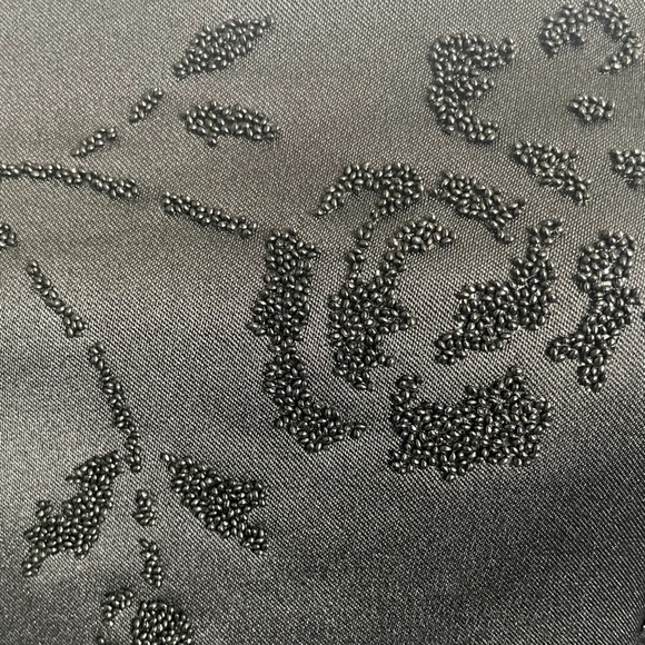 Vintage 90s y2k Byer Too! Black satin floral beaded maxi dress prom minimalist S - Picture 3 of 12